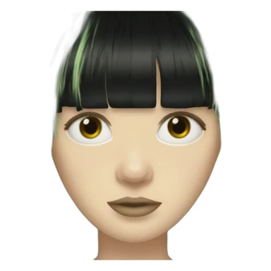 Billie eilish black hair fringe sticker