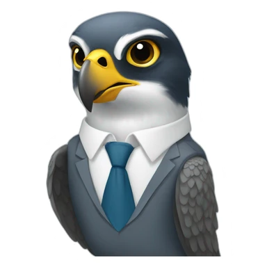 Peregrine falcon with office attire sticker