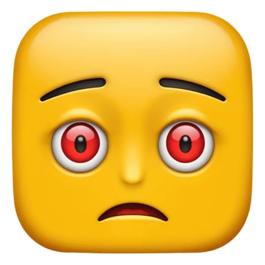 Emoji con todo los ojos de rojo callado sticker