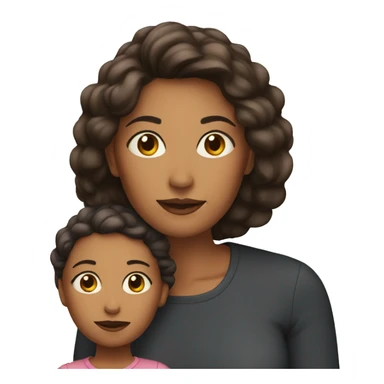 Woman with her daughter sticker