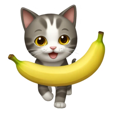 cat banana caminando sticker