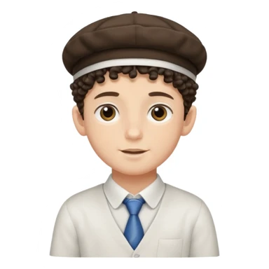 Jewish boy Yerushalmi curly sidelocks sticker