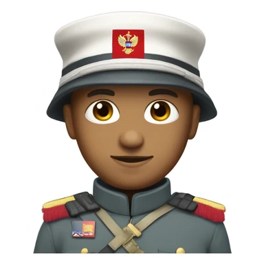 super realistic white soldier with russian flag sticker