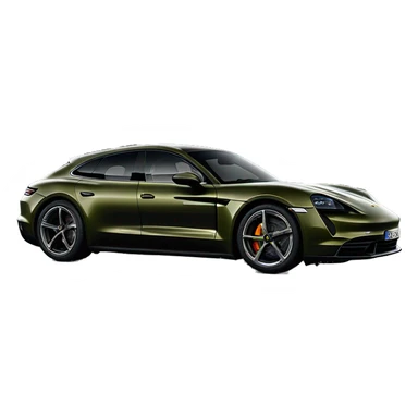 Deep olive green Porsche Taycan sport turismo sticker