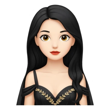 Black long hair classy women sticker