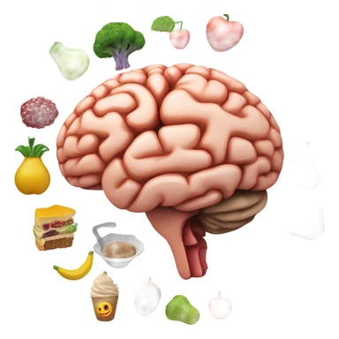 Brain thinking of food sticker