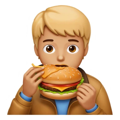 persona comiendo hamburguesa sticker