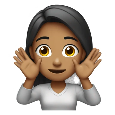 embarrassed girl waves her hands sticker