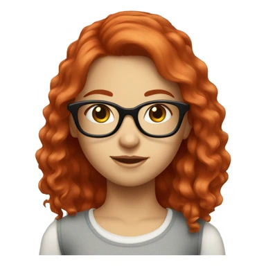 Pretty girl with red hair and glasses sticker