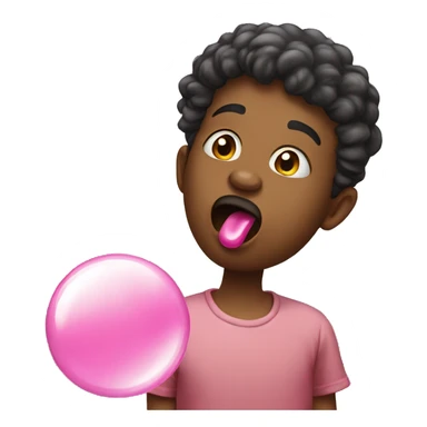 Blowing bubble gum sticker