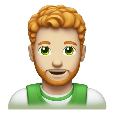 ginger man with green eyes white tshirt sticker
