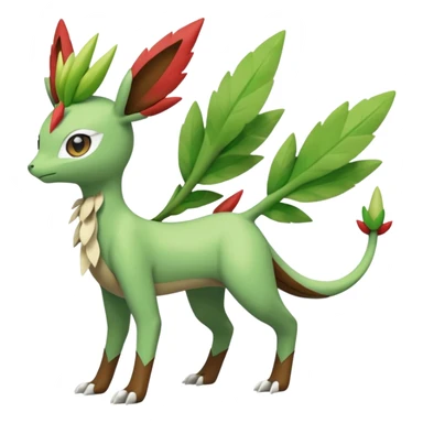 Shaymin-Leafeon-Sceptile-Flygon-Meloetta-Pokémon-Fakémon-fusion, full body sticker