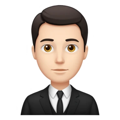 a white man in a black suit sticker