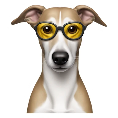 whippet dog with pilot glasses sticker
