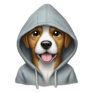 dog weaing a hoodie sticker