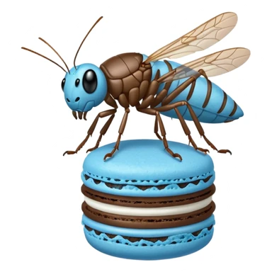 A cricket on a blue macaron sticker