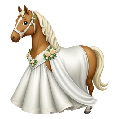 horse with a wedding dress sticker