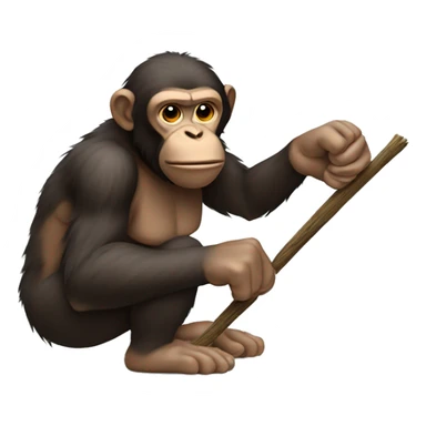ape hands trying to break a bundle of sticks sticker