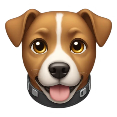 dog with a protective collar around the neck sticker