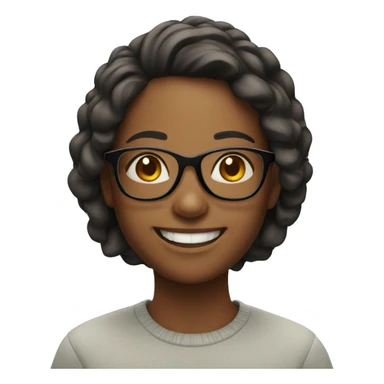 smiling girl with glasses indoors sticker