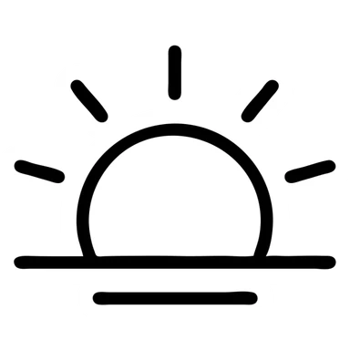 modern icon style silver or grey sunrise or light symbol representing hope sticker