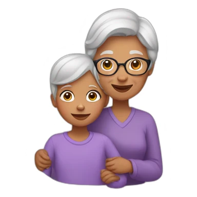 grandmother with grandchild sticker