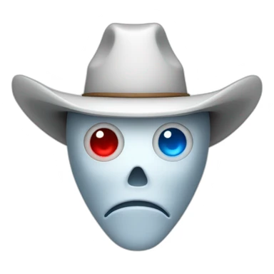 ghost cowboy with blue and red eye sticker