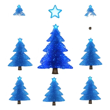 Blue Christmas tree with blue lights sticker