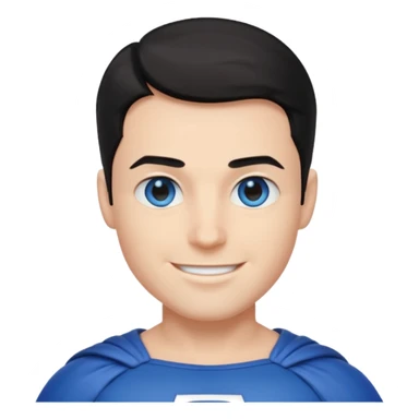 Male superhero face happy sticker