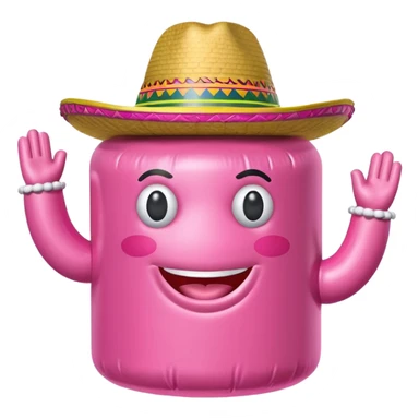 jeff koons pink spam sombrero inflatable sculpture  sticker