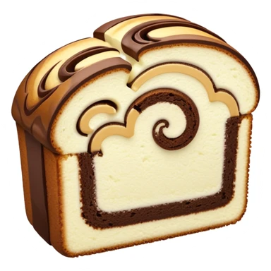 Water and marble cake slice bread sticker