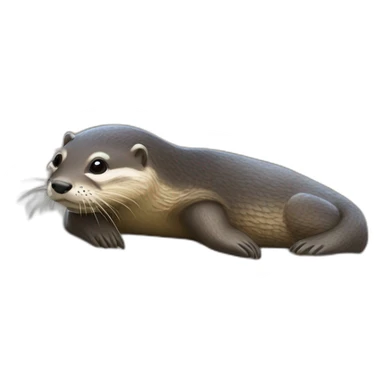 Loutre sur une tortue  sticker