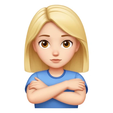 Girl crossing her arms sticker