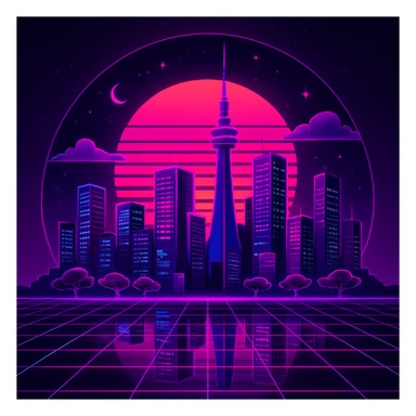 Create a retro 80's tron feel to this image  sticker