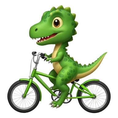 Baby dinosaur riding a bike  sticker