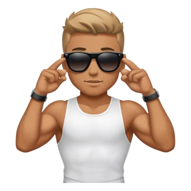 muscular boy in sunglasses sticker