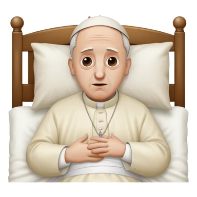 Papa Francesco sick in bed sticker