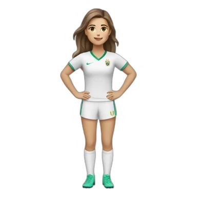 Full body caucasian girl with long Brown hair doing Cristiano ronaldo celebration sticker