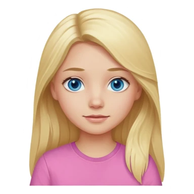 blonde girl long hair blue eyes pink shirt sticker