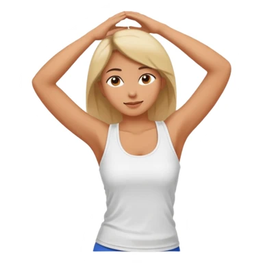 The woman who just woke up is stretching lazily sticker