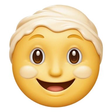 a smiley face with cream all over the face sticker