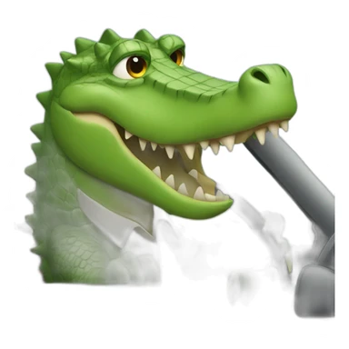 Crocodile driving a car sticker