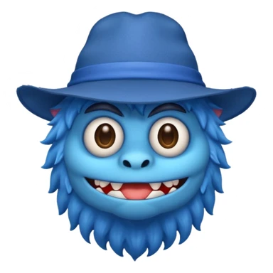 blue monster with hat and shirt sticker