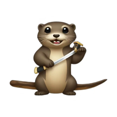 loutre sur un katana sticker
