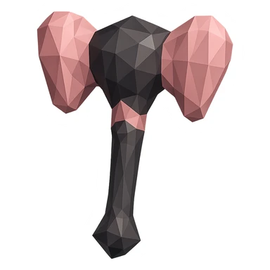 BLACKPINK-inspired gothic lightstick, no hearts, faceted and modern, black and pink, polygonal style sticker