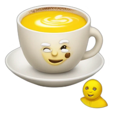 pope John Paul II with yellow face offering coffee sticker