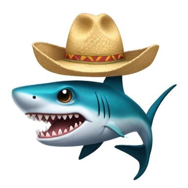 Tiburón con sombrero de paja sticker