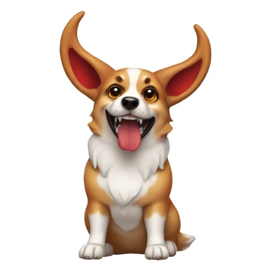 Demon corgi with devil horns sticker
