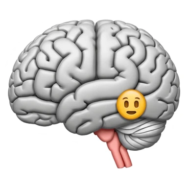 A simple emoji of a human brain with a horizontal loading bar underneath, partially filled, flat emoji style, bold outline, minimal details sticker