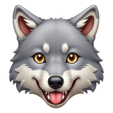 wolf sticking tongue out  sticker